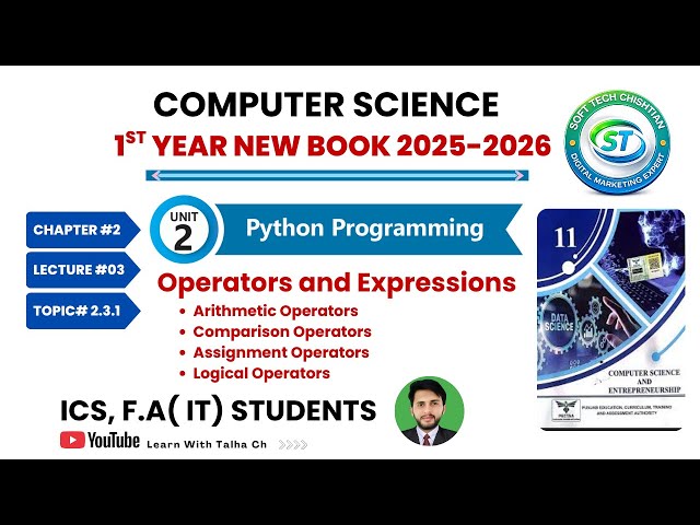 Lecture 3: Python Operators | Data Types | Class 11 Computer Science (New Book) New Syllabus