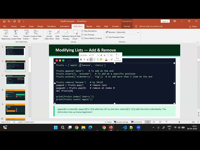 Python - 05 - Lists Explained | Sorting, Nested Lists, zip() and enumerate()