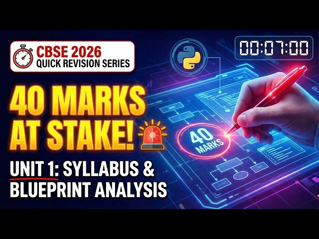 How to Secure 40 Marks in Unit 1? | Class 12 CS Blueprint & Syllabus | Quick Revision Series