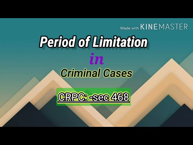Period of Limitation in criminal cases//limitation in CRPC-sec 468..