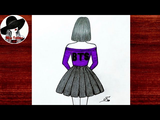 BTS Army girl drawing | Easy BTS drawing | Pencil sketch of BTS Army 