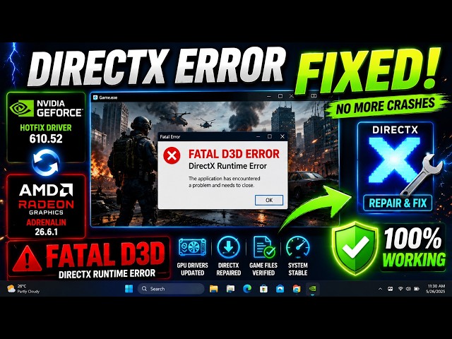 How to Fix Fatal D3D Error & DirectX Runtime Error on PC 100% Fix