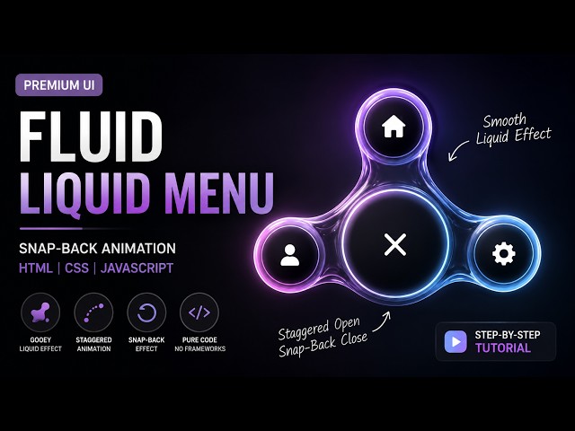 Build a Fluid Gooey Liquid Menu with HTML CSS & JavaScript | SVG Filter Tutorial