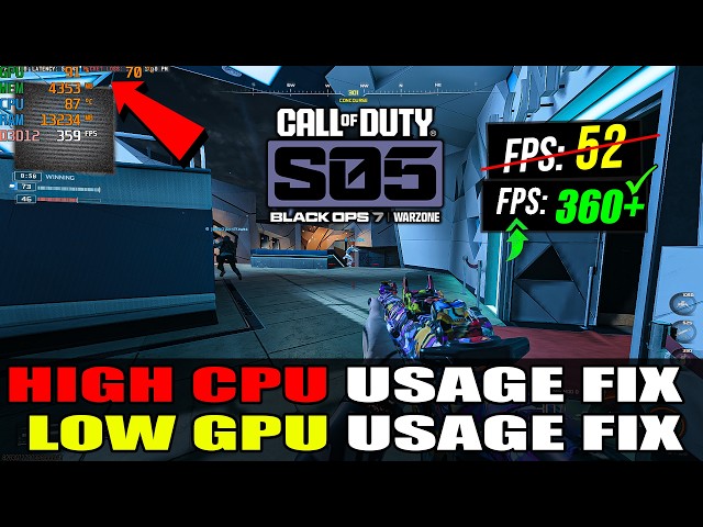 How To FIX High CPU Usage and Low GPU Usage in Warzone (Black Ops 7) (Low FPS) (Season 5) 2026 Guide