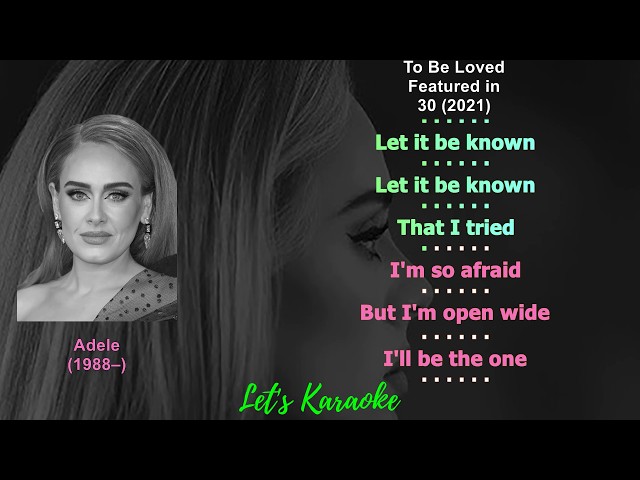 To Be Loved No Vocals Karaoke #adele #tobeloved #30