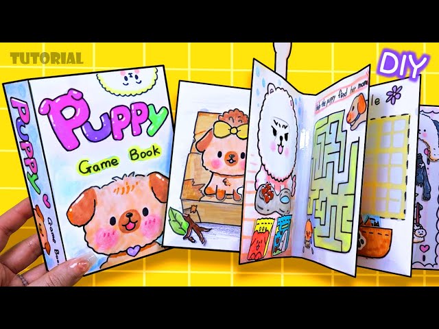 (Tutorial)🐶Puppy Squishy Game Book DIY #gamebook #paperdiy