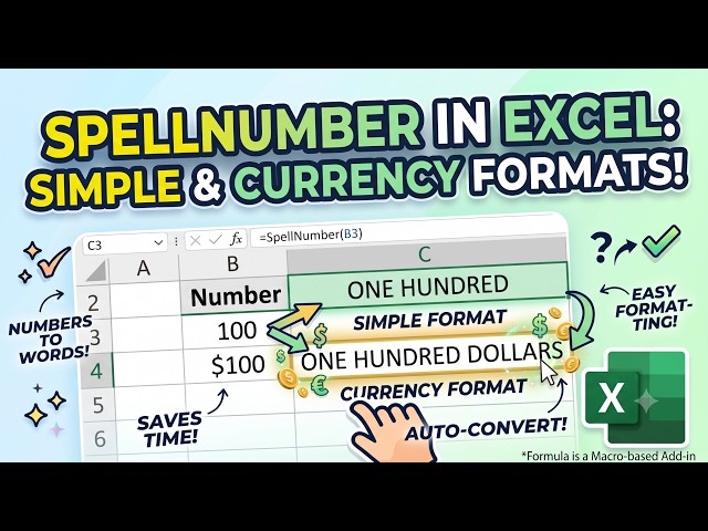 How to Add and Use Spellnumber Formula in Excel