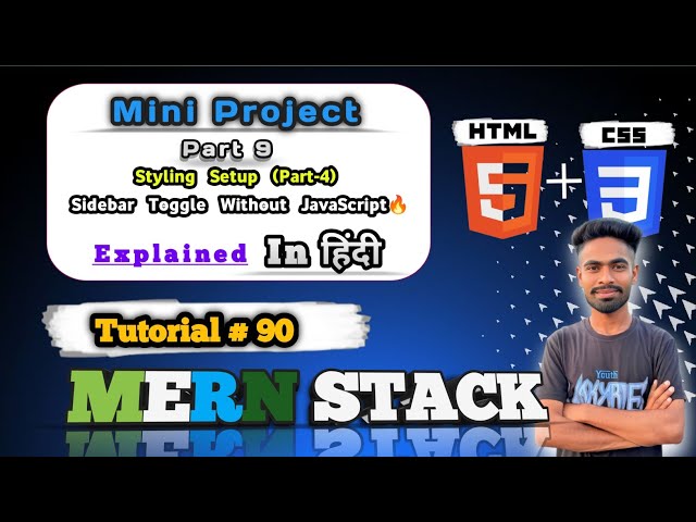 Sidebar Toggle Using Only CSS | No JavaScript Sidebar Menu | MERN Stack #90