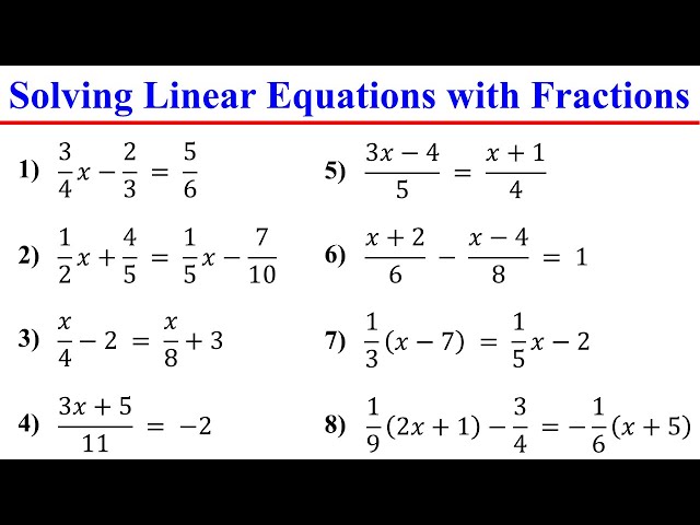 Solving Linear Equations with Fractions in Just Two Steps│Algebra
