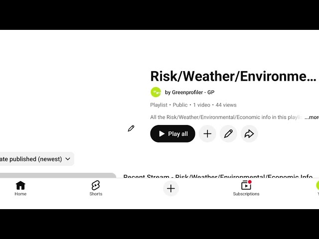Recent Stream - Risk/Weather/Environmental/Economic Info