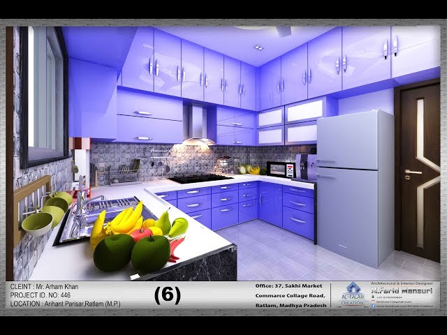4k 360 Degree View Modular Kitchen Design