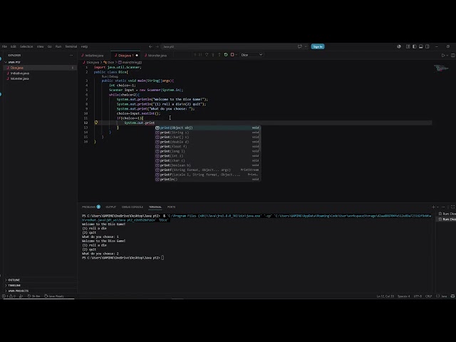How to make a Dice game in Java