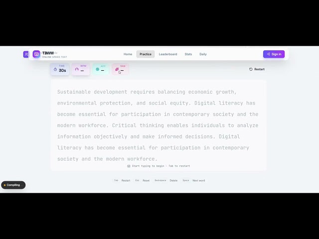 AI Typing Speed Test Platform | TBWM AI-Powered Typing #Website #typing