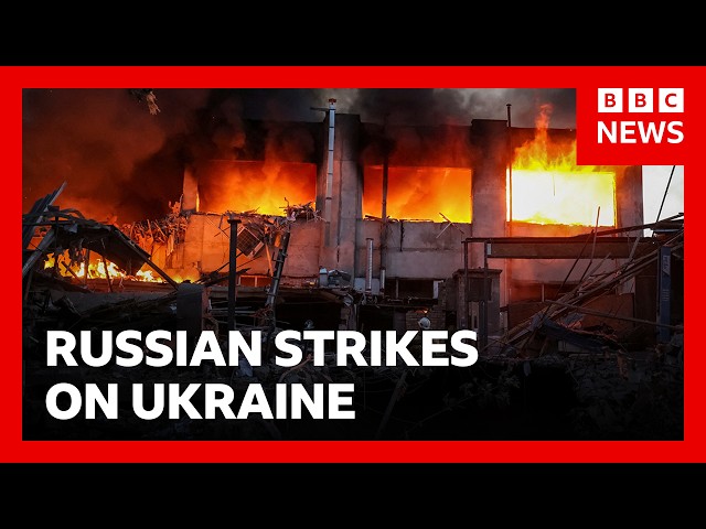 Massive Russian attack on cities across Ukraine kills at least 13 people | BBC News