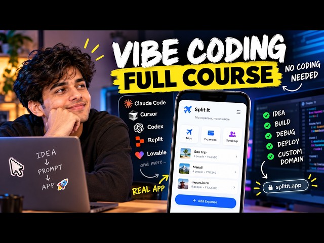 Vibe Coding Full Course: Build & Launch a Real App With AI (No Coding Needed)