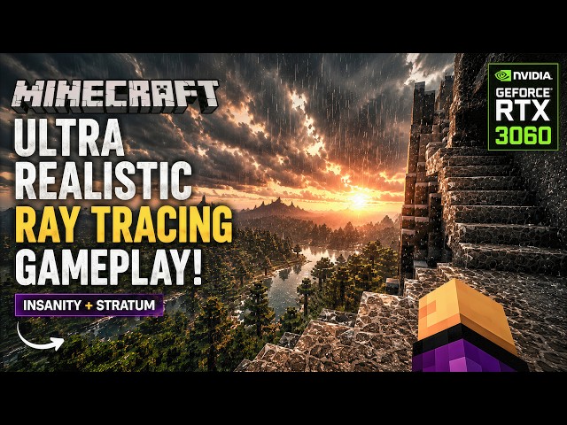 Minecraft Ultra Realistic Graphics on RTX 3060 😳 | Insanity Shader + Stratum 1.21.1 Gameplay