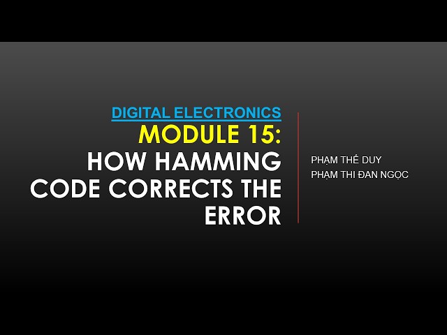 Module 15: Hamming Code