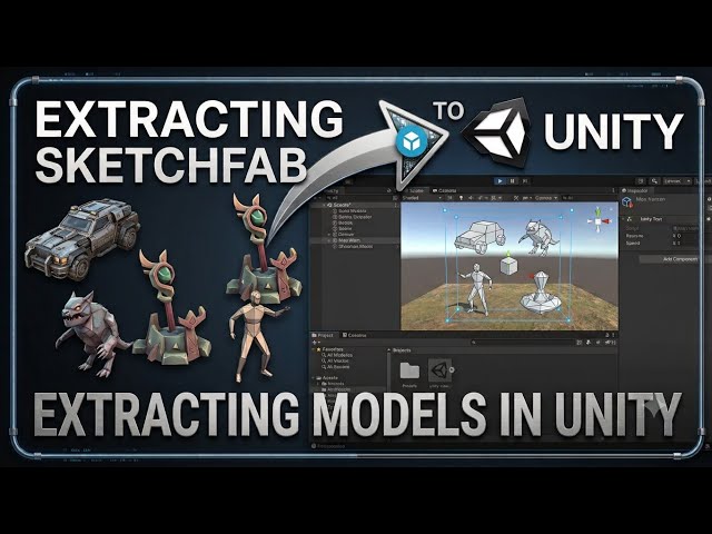 How to add 3d models in unity sketch fab #unity3d #unitygames 