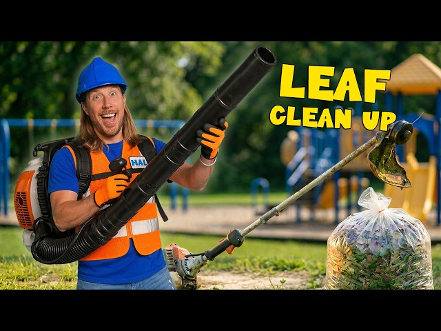 🍂 Handyman Hal Cleans the Playground with a Leaf Blower!