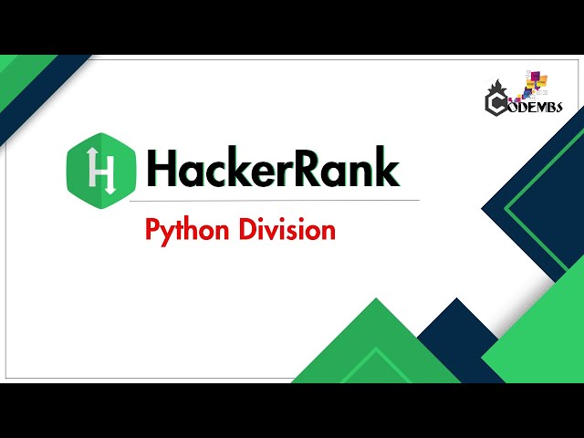 45 Days HackerRank Challenge -Day 1- Python Division