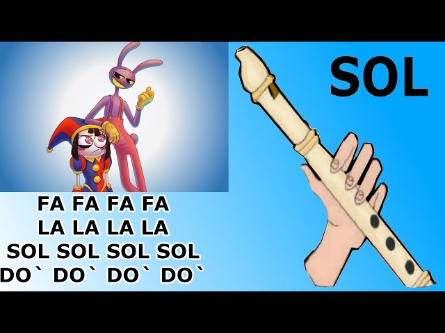 Digital Circus EP.9, Isn`t She lovely ?, flauta dulce fácil, tutorial animación, easy flute recorder