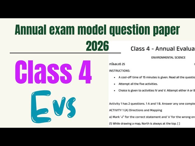 Class 4 Evs annual exam model question paper 2026