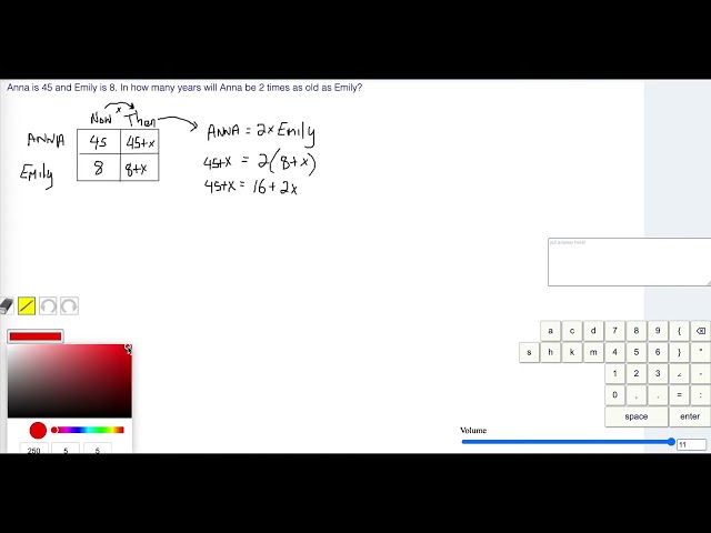 Level 2: Age Problem Example From the Word Problem Math Program
