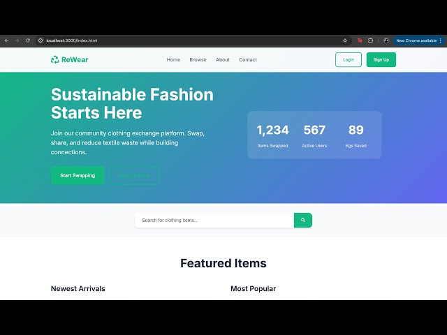 Rewear Website Prototype - Odoo Hackathon 2025