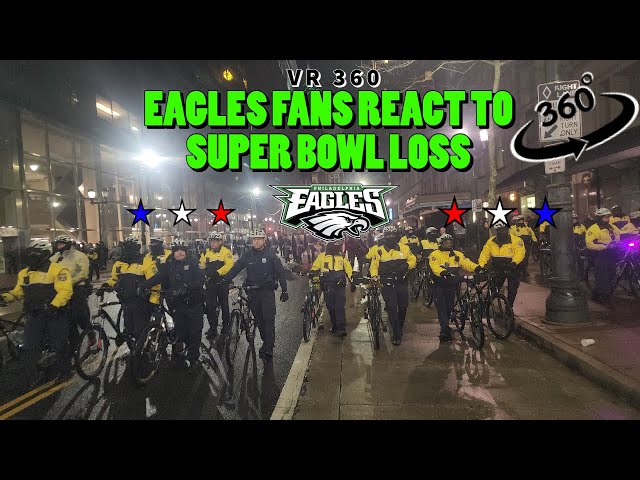 VR 360 Philadelphia Eagles Fans REACT Super Bowl 57 LOSS