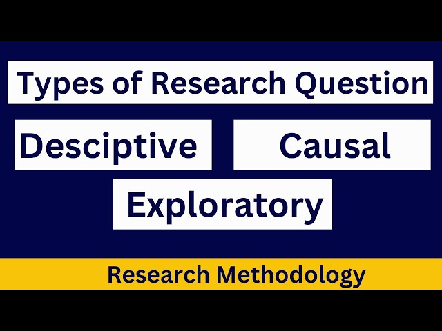 Types of Research Question| Descriptive, Exploratory, Causal Research Question