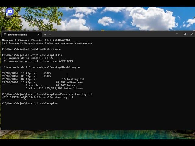 Cómo crear y comparar hashes con md5sum en Windows