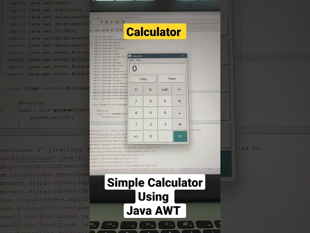 Calculator using Java AWT #calculator #java #java_awt #coding #awt #UI #program