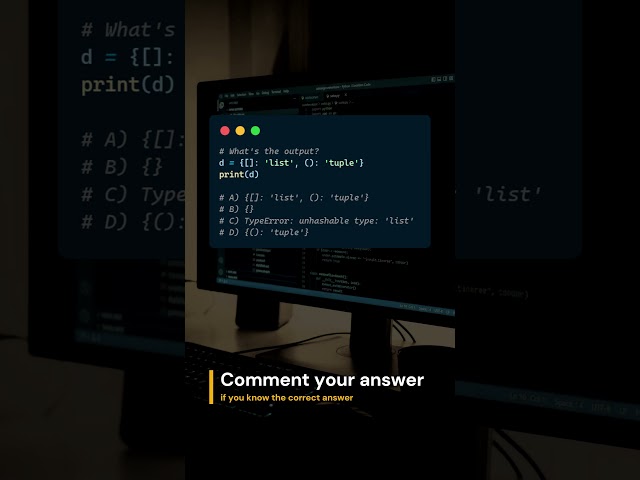 Dictionary Keys MUST Be Hashable! 🗝️ #python #coding