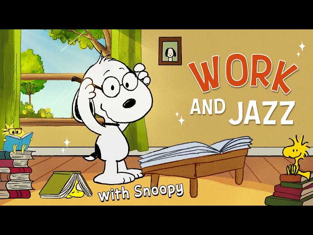 Uplifting Morning with Snoopy Work Jazz 📝🎷🎶 | Relaxing Jazz Playlist to Focus, Study & Chill