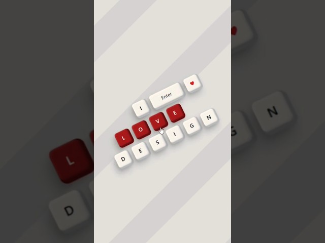 Create this "I LOVE DESIGN" Keyboard using HTML CSS! 💻✨ #coding