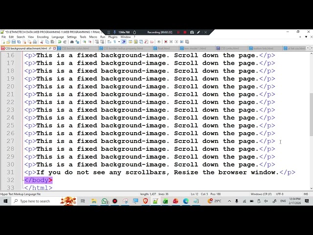 CSS Background Attachment Property | Fixed & Scroll Background Effects | CSS Tutorial