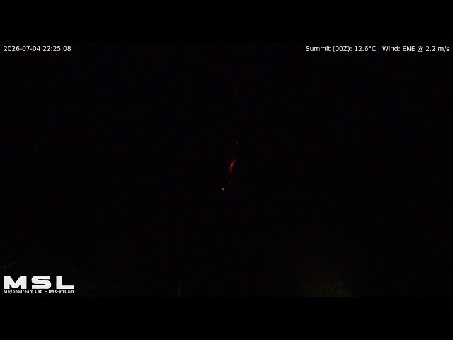🔴 LIVE: Mayon Volcano Eruption, PH (SSW view) [RPi IMX-V1cam] 11:00 Jul-04-2026 (PST)
