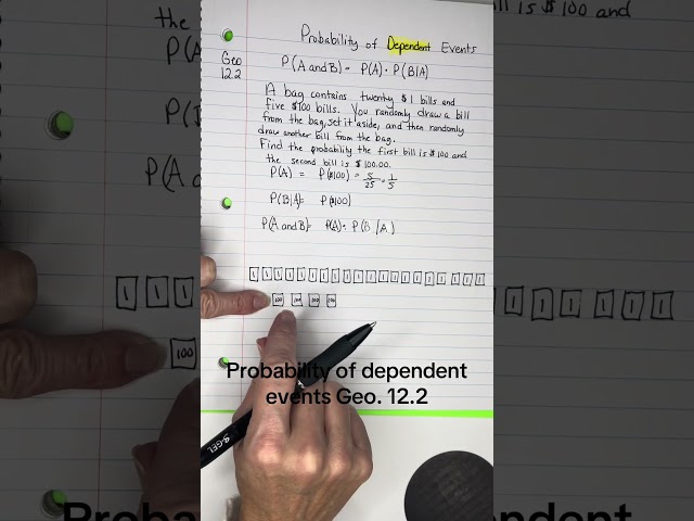 Geo. 12.2 Probability and dependent events #probability #dependentevents