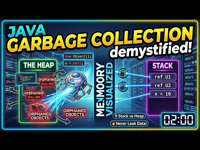 Java Garbage Collection Explained in 2 Mins ⏱️ | Stack vs Heap Visualized