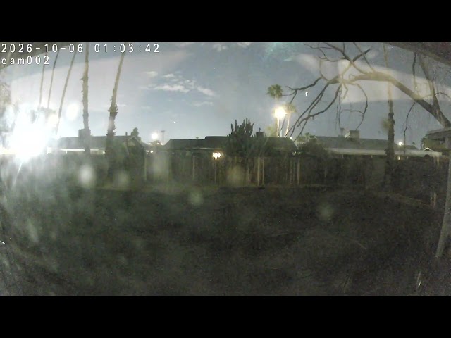 Meteor on backyard camera.  10-6-2026 0104AM
