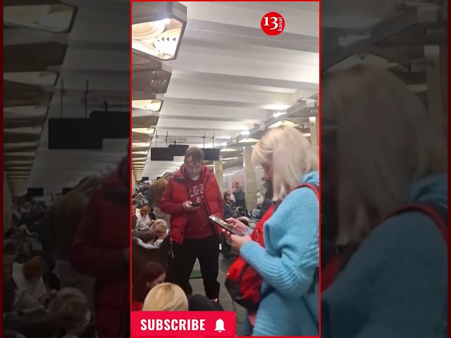 Kyiv residents find shelter in subway from the Russian strike