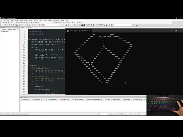 ASMR Programming - Coding a Rotating 3D Cube - No Talking