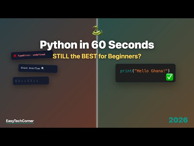 Python in 60 Seconds: Why It’s STILL the Best Language for Beginners in 2026 💻 | EasyTechCorner