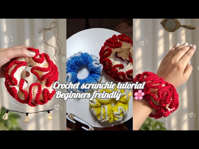 CROCHET BEGINNER-FRIENDLY SCRUNCHIE | EASY TUTORIAL | Aesthetic Pinterest-style 🌸✨