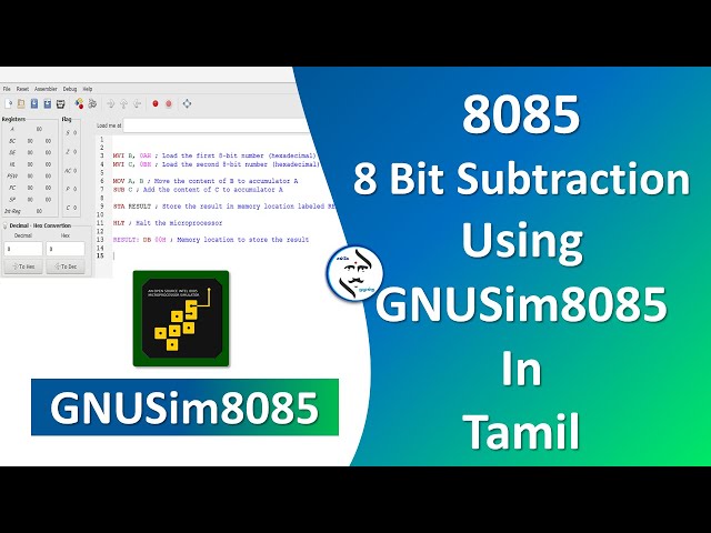 8 Bit Subtraction 8085 Assembly Code Using GNUSim8085 in Tamil | Sanke Muzangu #sm #சங்கேமுழங்கு