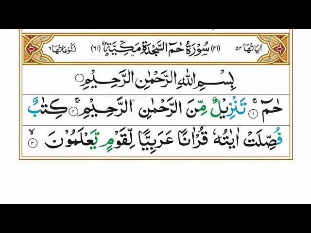 Learn Surah Fussilat Word by Word Ruku [1-2] - Surat Ha Mim As-Sajdah - سورۃ حم السجدہ