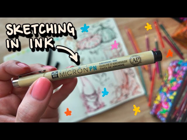 INK SKETCHING USING SCRIBBLE TECHNIQUE - realtime talking and sketching some fall stuff