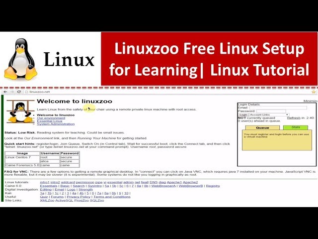 Linux Tutorial : Linuxzoo Free Linux Setup for Learning