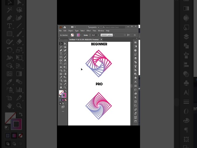 Difference between beginner and pro graphic designer #adobeillustrator #graphicdesign