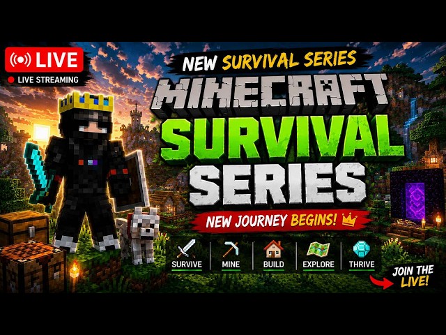Minecraft Survival Series LIVE 🔥 New World Adventure Begins!